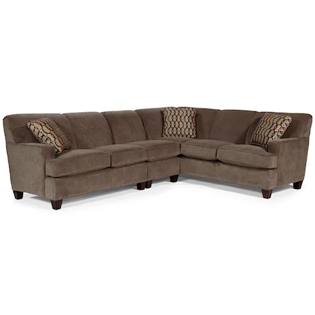 Contemporary 3 Piece Sectional Sofa with LAF Loveseat